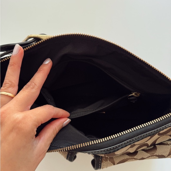 COACH Legacy F12869 Y2K Turnlock Shoulder Bag Signature Canvas Leather - Picture 8 of 10